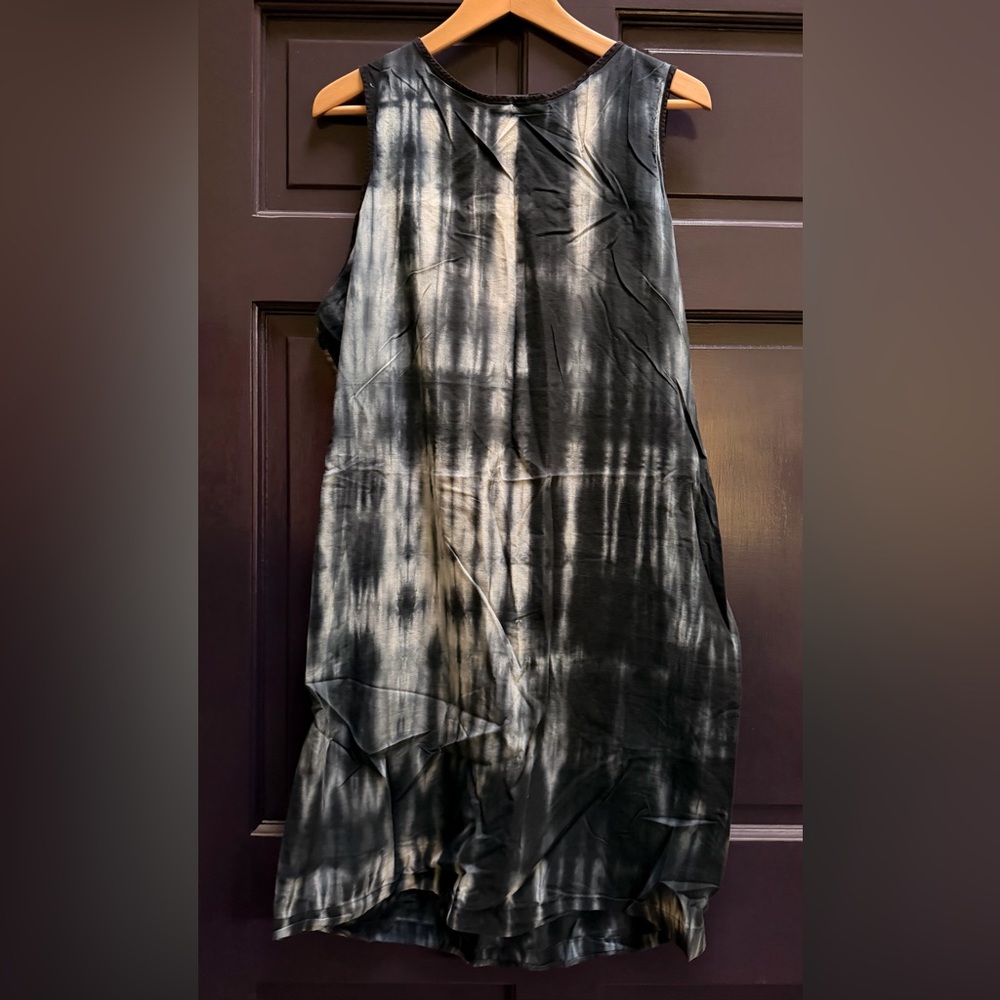Uzi NYC Oxford Dress Blue Tie Dye